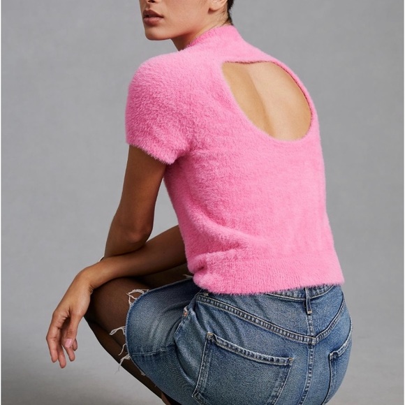 Maeve Eyelash Mock-Neck Sweater Tee - Picture 4 of 8